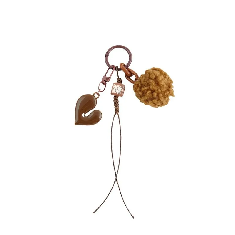 New Red Love Car Keychain Miu Wind Pendant Pearl Bow Bag Pendant Key Chains for Women