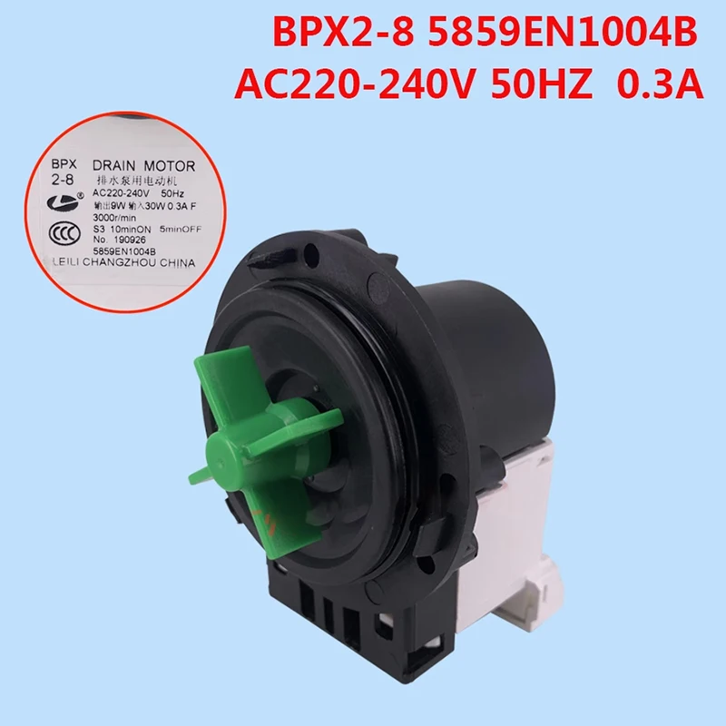 

New For LG Washing Machine Drain Pump Motor BPX2-7 BPX2-8 AC220-240V 50Hz 30W 3000r/min 5859EN1004B Washer Drainage Parts