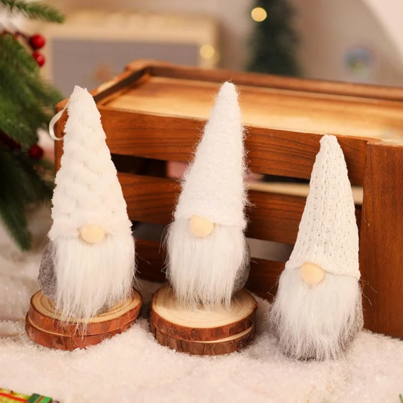 3 قطع من زينة عيد الميلاد المعلقة، زينة سانتا الجان المصنوعة يدويًا، زينة شجرة العطلات، ديكور المنزل لعيد الميلاد