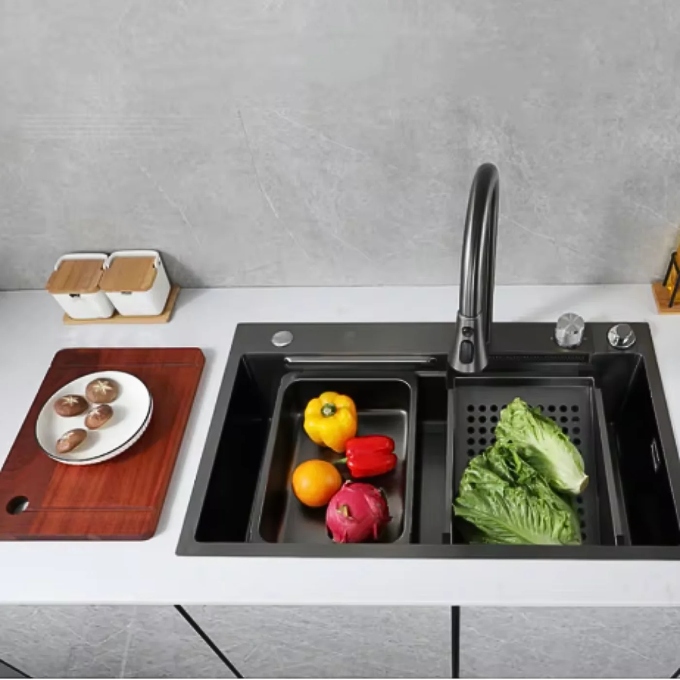 كاكاكاتا مطبخ فاخرة كوبا مع طيف كامل ، فولاذ مقاوم للصدأ ، أسود ، من.