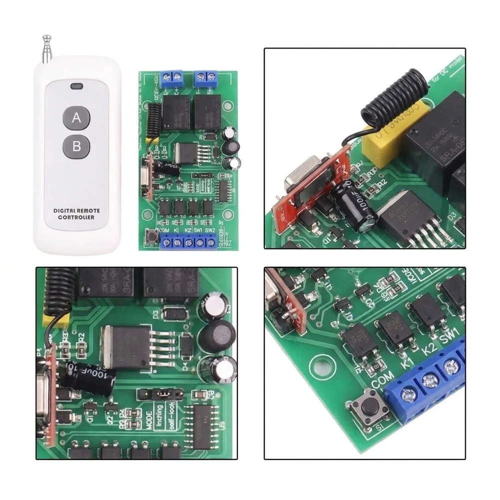 DC Motor Control Board with Remote Support 6V 12V 24V Input 20A Peak Output for Push Rod Actuators and Model Engineering