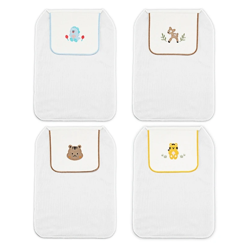 Cotton Cloth Absorb Soft Cartoon Infant Back Towels Back Wet Pad Wipes Kindergarten Pad Back Towel for Boys Girls