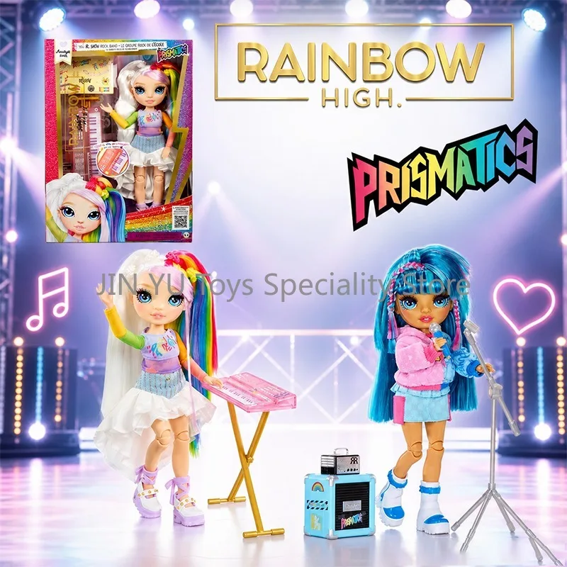 

Original Rainbow High Jr Rock Band Series 22 cm Jointed Fashion Doll Skyler Blue Amaya Rainbow Hair Musical Toys Gifts For Girls