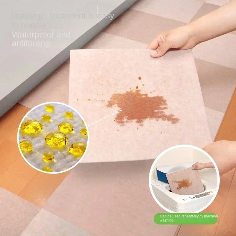 Self Adhesive Carpet Floor Tiles Sticker Square Rugs Peel and Stick Mat DIY Flooring for Kitchen Dining Room Bedroom Home Decor