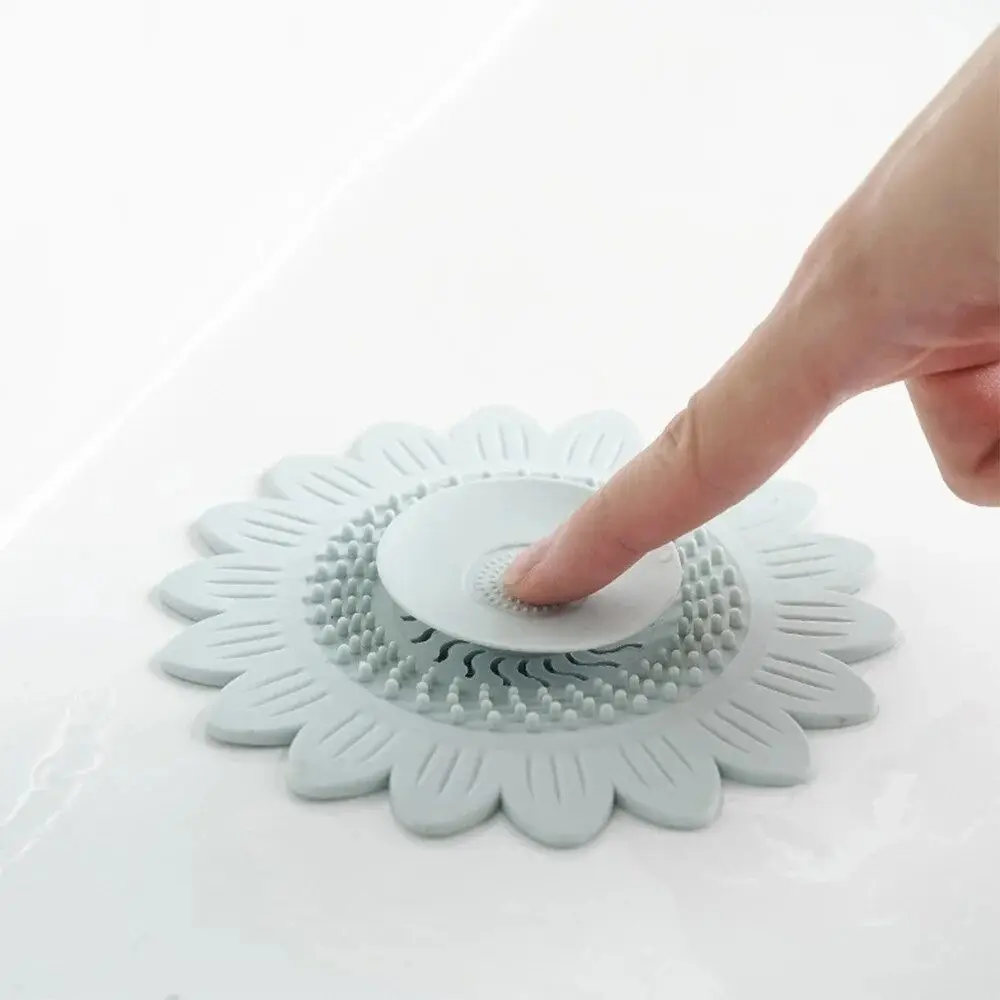 Floor Drain Cover Hair Filter Drainage Deodorizing Cover Washbasin Drain Hair Catcher Silicone Floor Drain Mat Hardware