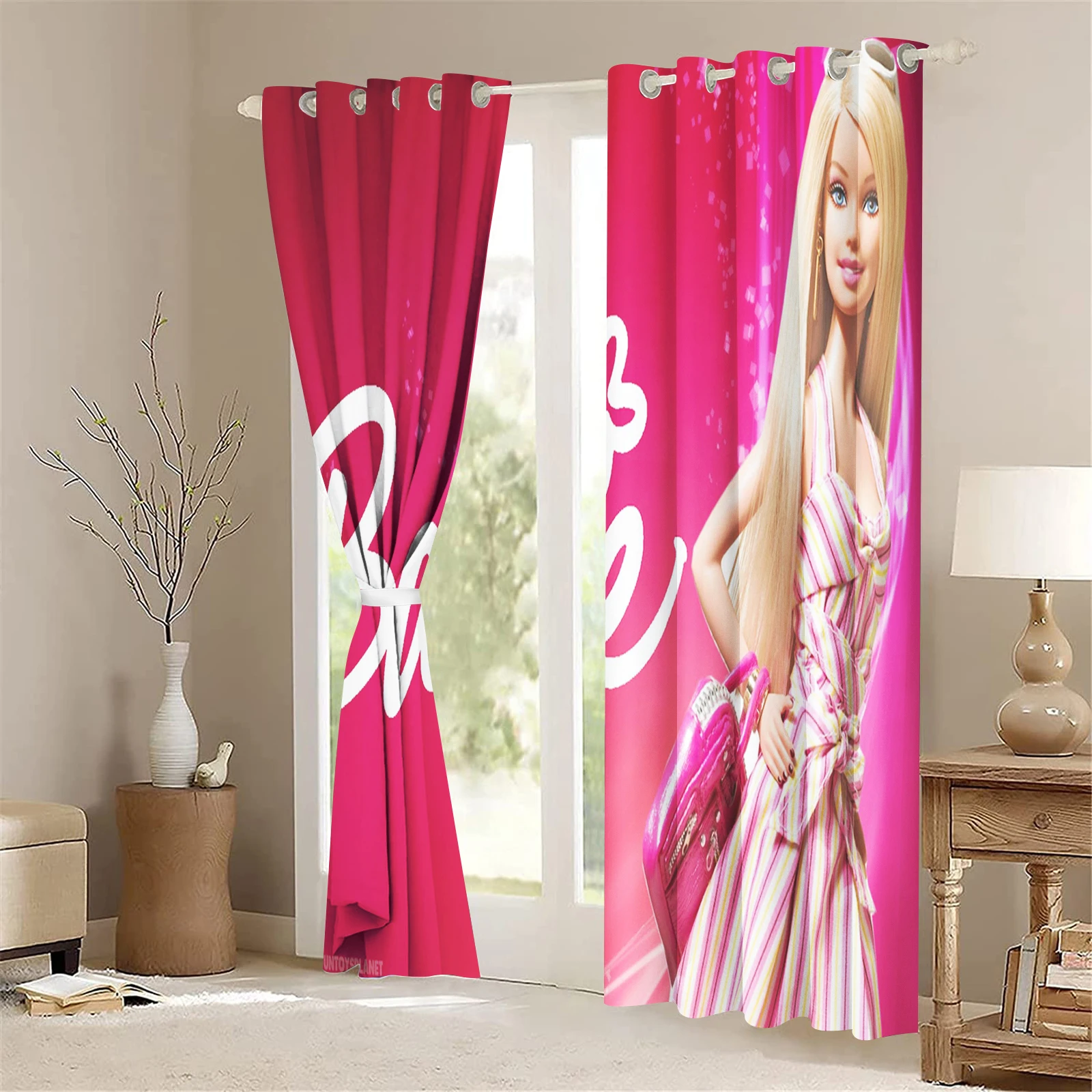 Princess Cartoon Barbie Curtain, Blackout Polyester, Animated Fashion, Suitable For Bedroom, Kids, Adult Gifts, Room Decoration