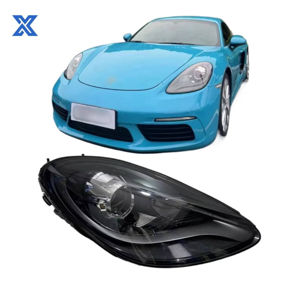 

For Porsche 718 Headlights Boxster Cayman 2016-2024 Smoked Black LED Headlamp Assembly