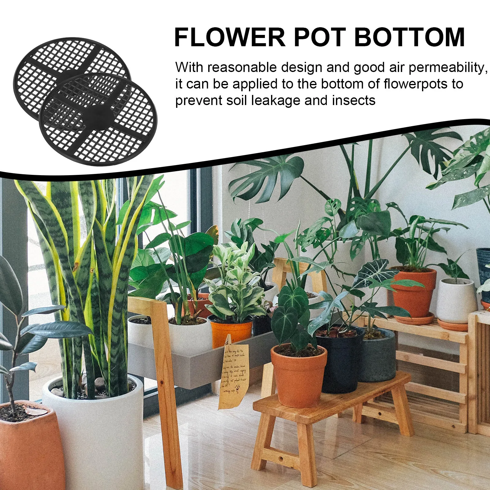 

20 pcs Plastic Flowerpot Pads Breathable Drainage Gaskets For Bonsai Planters Soil Leakage Prevention Grid Mats Garden Supplies