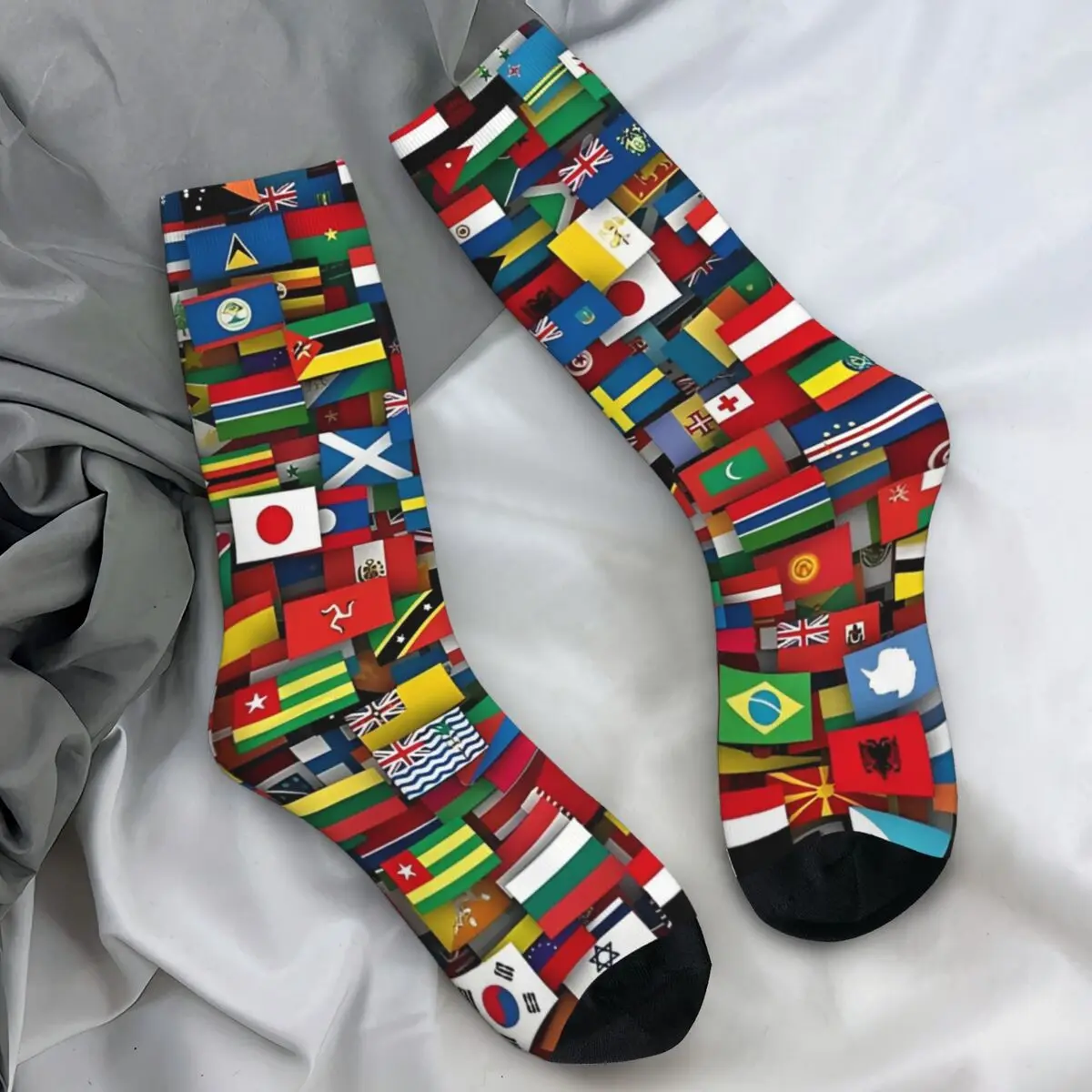 

Флаги всех стран мира, дизайнерские чулки, носки в стиле Харадзюку, зимние антибактериальные носки, мужские уличные дышащие носки