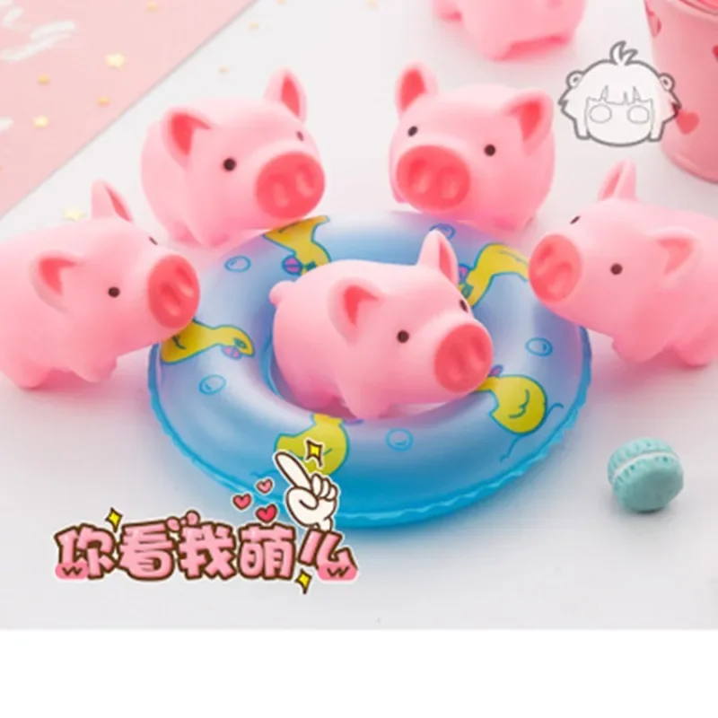 Pink Cartoon Pig Stress Relief Descompressão Ventilação Brinquedos, adorável lindo botão presente para crianças, liberar alívio do estresse, 1 pc, 3pcs