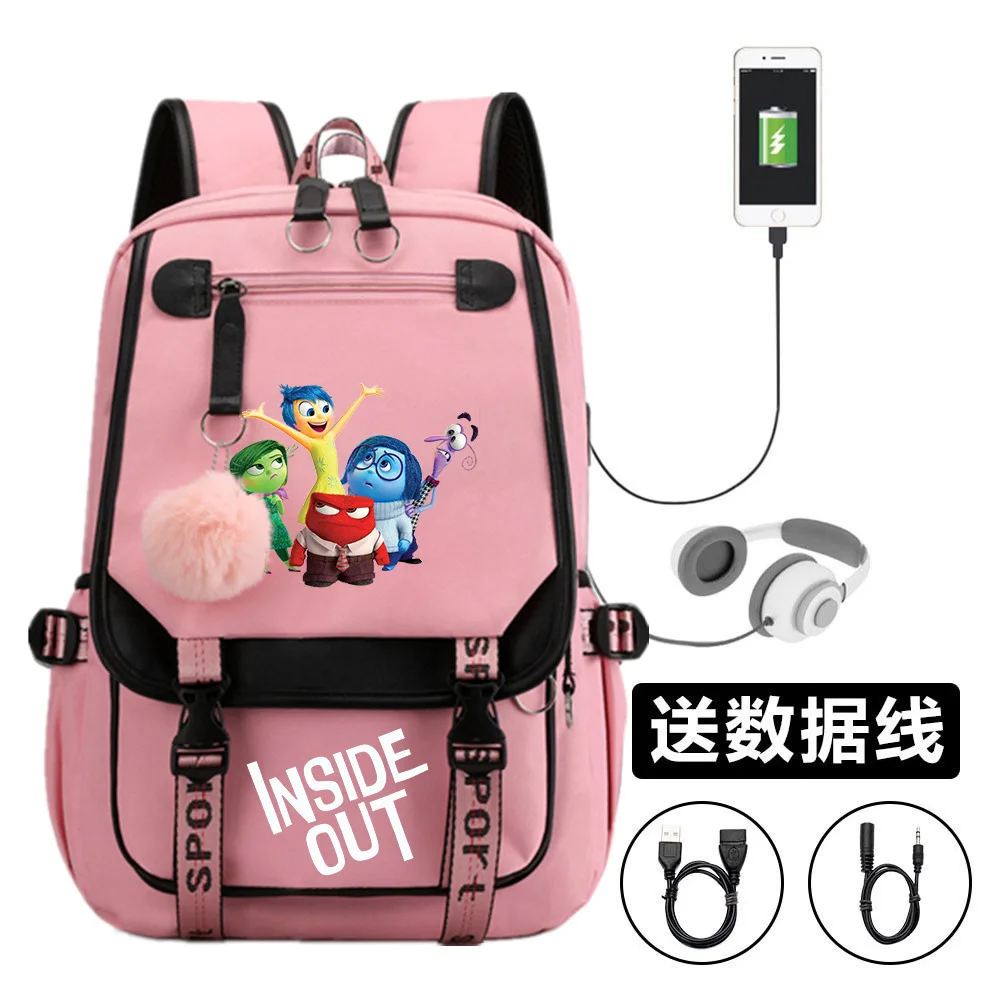 Movie Inside Out 2 Backpack for Girl Anime School Bag Teenager Canvas Laptop Back Pack Women Rucksack Cartoon Anime Dsn Backpack