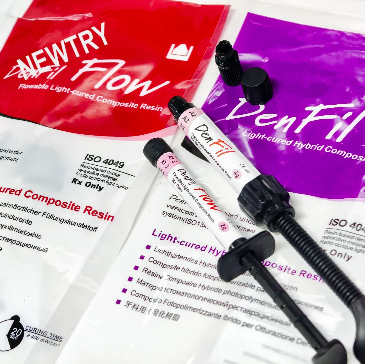 DenFil Dental Solid/Flow Resin Light-cured Hybrid Composite Resin Syringe (2g/4g) Filling Dentistry Supplies Material view 5