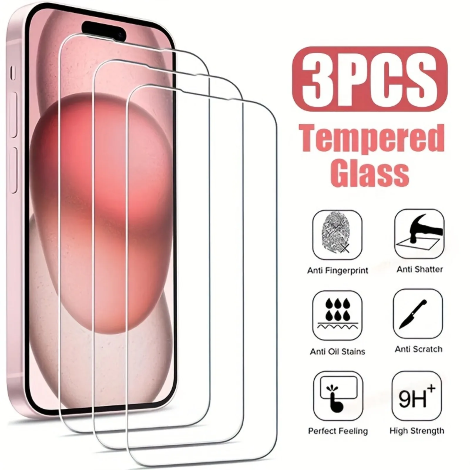 Displayschutzfolie aus gehärtetem Glas, 3 Zählungen, kratzfeste Handy-Displayschutzfolie, kompatibel mit iPhone 11