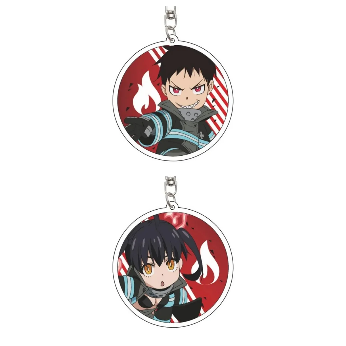 

Charm Anime6CM Fire Force Keychain Madara/natsume reiko/Matoba Seiji Key Chain Acrylic Model Plate Christmas Gifts