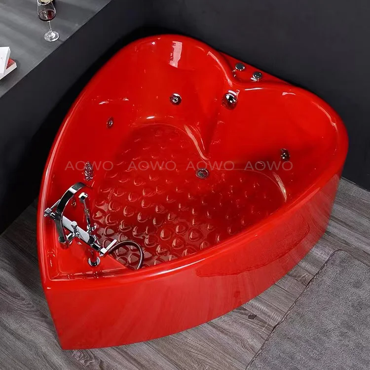 High Quality Best Selling Products Acrylic Red Massage Jets Heart Shaped Spa Bathtubs Sex Hot Tub