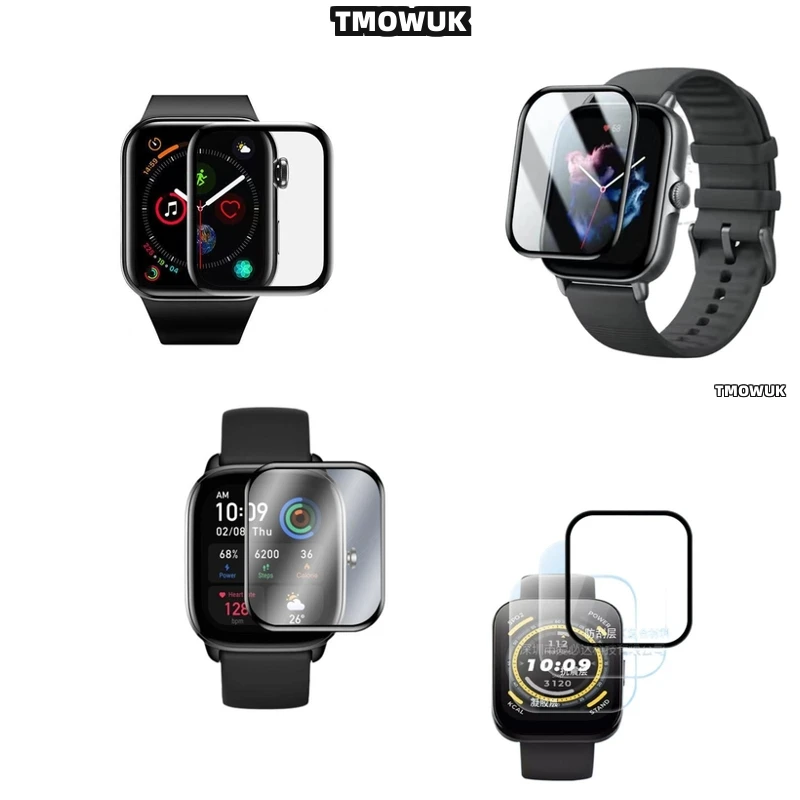 

For Amazfit BIP 3 5 6 U Pro Active Unity GTS 2E 2 3 4 MINI, Excellent Full Coverage Screen Protective Film With 3D Curving
