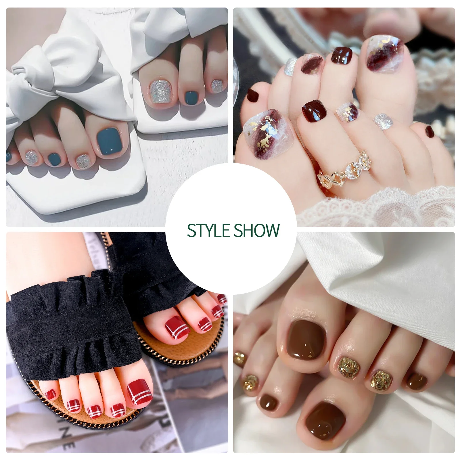 Nailpop Toe Nail Tips Sztuczny akrylowy przezroczysty manicure 12 rozmiarów Pełna osłona Przezroczyste paznokcie Narzędzia kosmetyczne Paznokieć stóp 120 sztuk