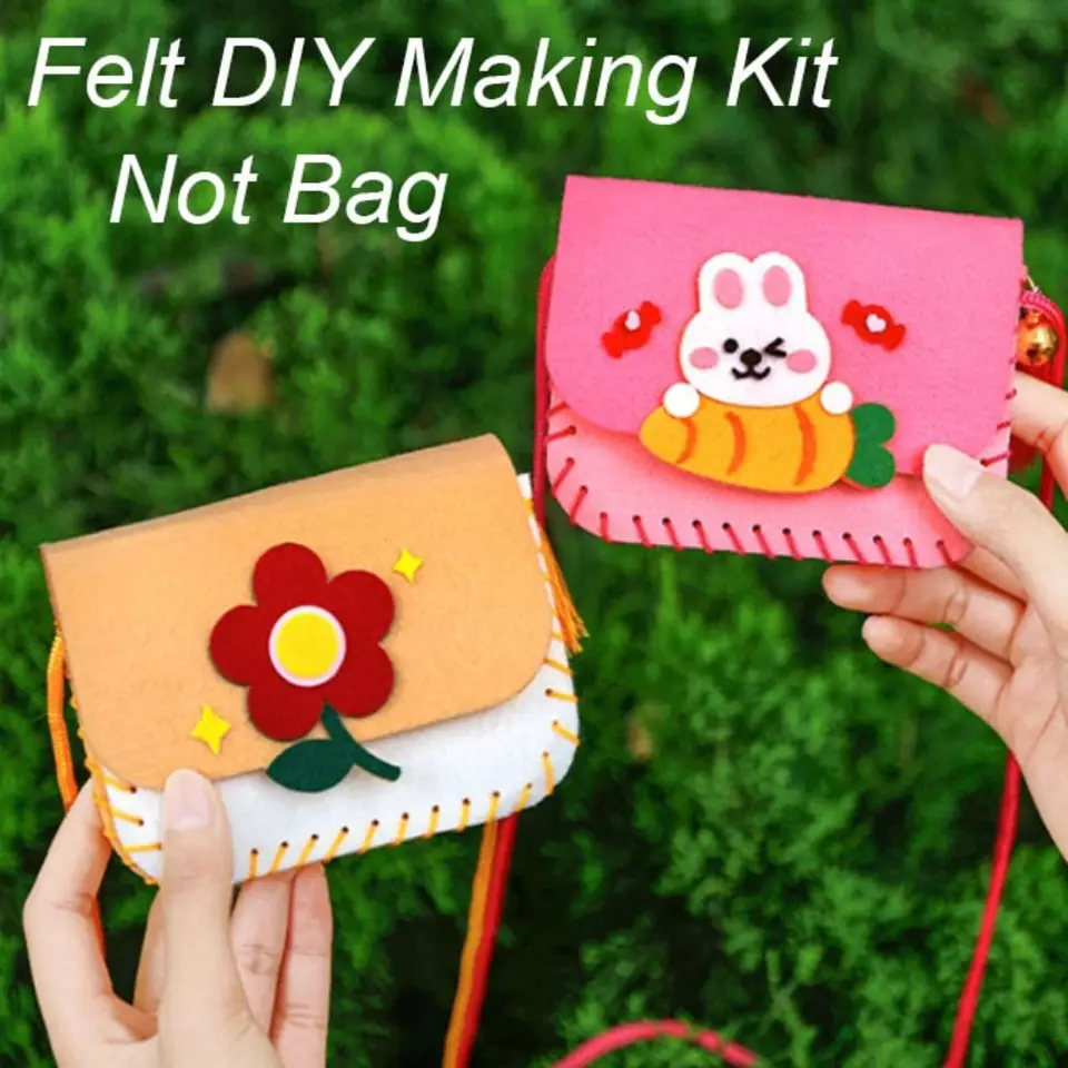 フェルト手作りバッグ作成キット子供漫画クロスボディバッグ DIY 動物