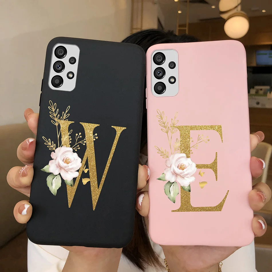 For Samsung Galaxy A53 5G Case A536B Cute Letters Silicone Soft Fundas Matte Cover Phone Case For Samsung A53 A 53 5G Coque Capa