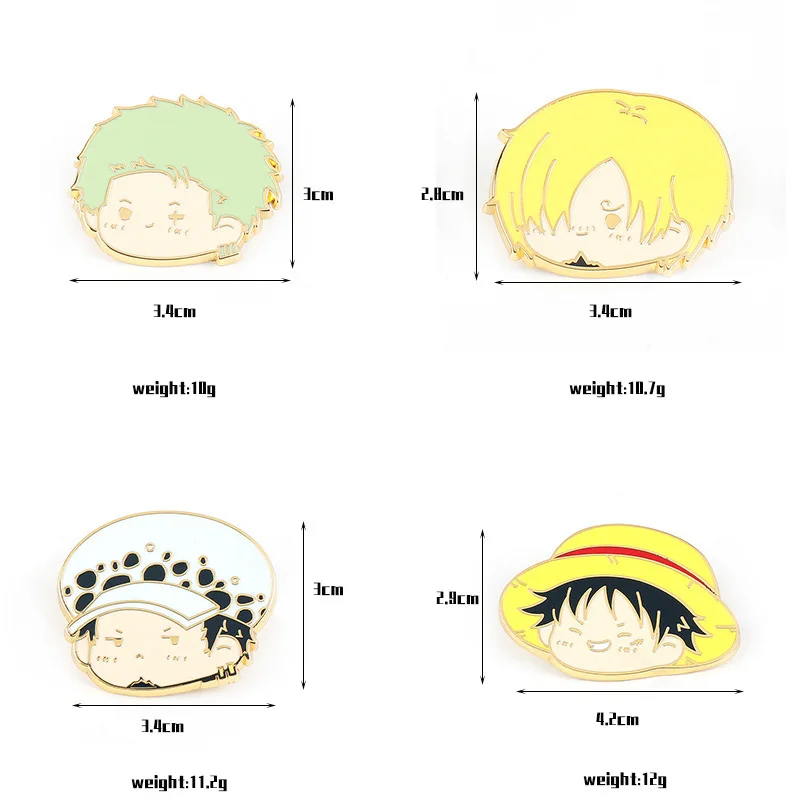 One piece Brooch Cartoon Personality Metal Badge Students Schoolbag Accessories Boys Girls One piece Anime Peripheral Luffy Gift
