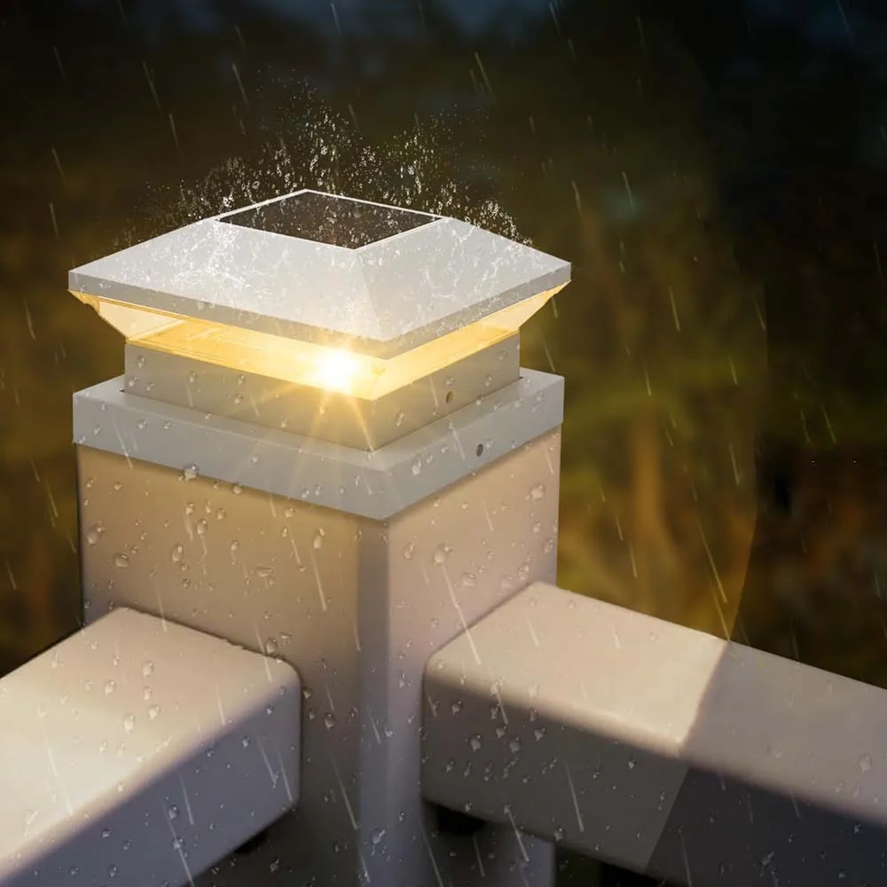 Solar Column Lamp 3000K 6000K Outdoor Garden Fence  Pillar Head Light For Villa Gate Landscape Decoration IP65 Solar Post Light