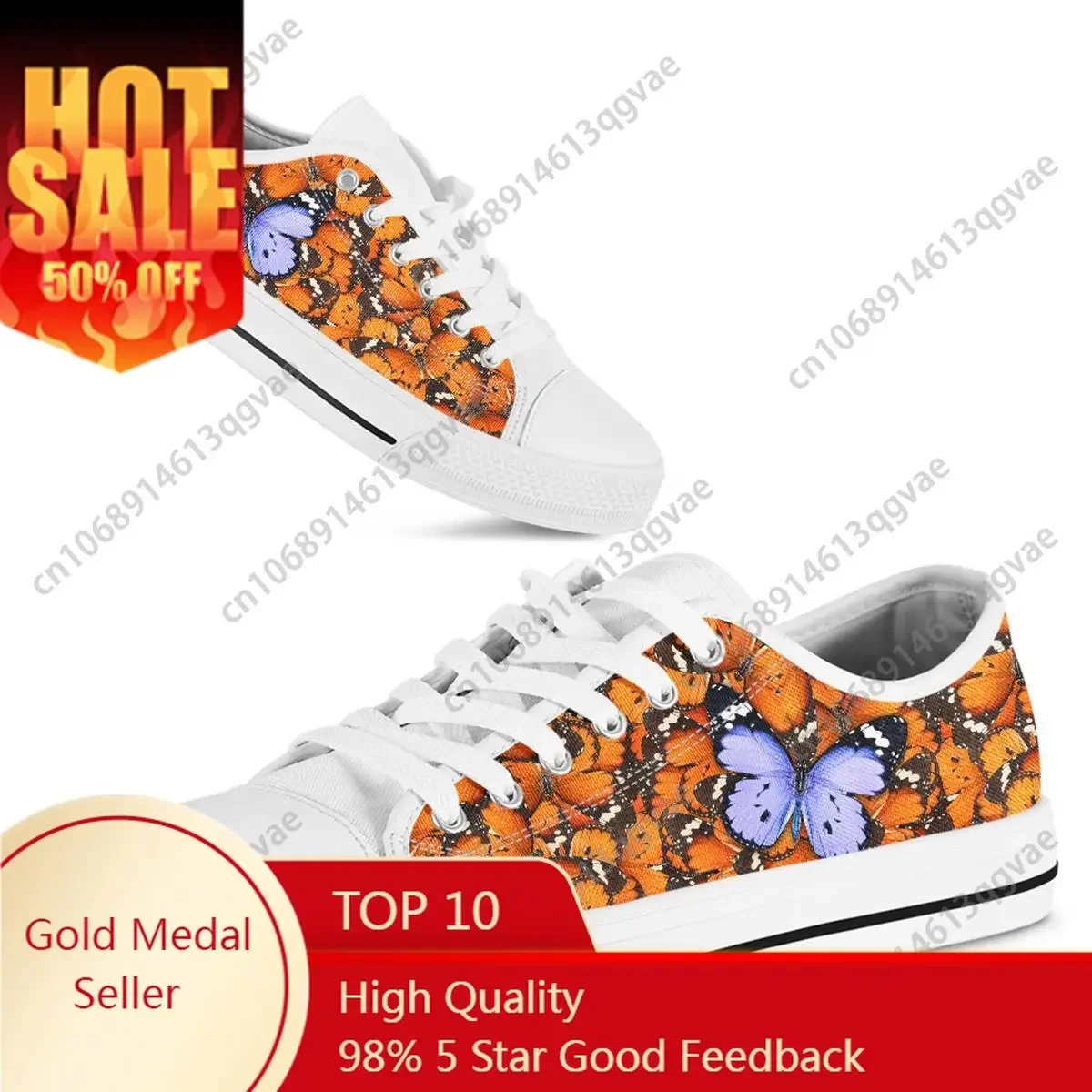 

Blue Butterflies Low Top Sneakers Mens Womens Teenager High Quality Canvas Sneaker Couple Shoes Custom Made Personalized Shoe