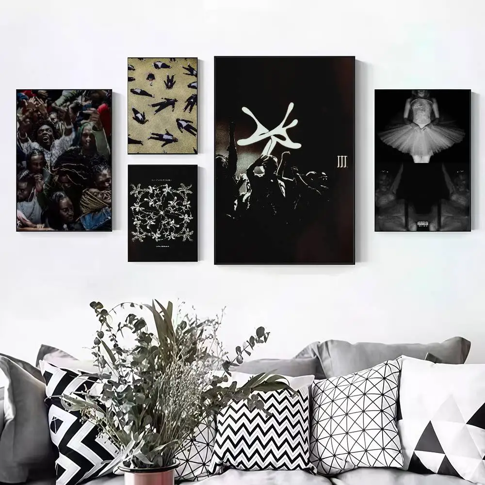 Y-Young T-Thug SLIME LANGUAGE 3 Peelable Self-adhesive Poster Stickers Are Suitable For Frameless Wall Decoration In A Room
