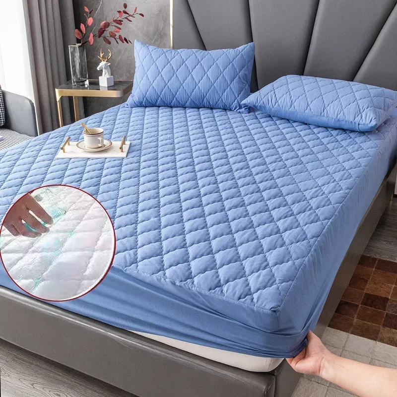 Waterproof Thicken Mattress Pad Protector Adjustable Fitted Sheets Bed Covers Anti-bacterial Pad