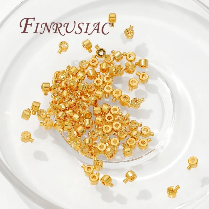 18K vergoldete Crimp-Perlen für die Schmuckherstellung, Crimp-Röhren-Endperlen, Drahtschutz für Schmuck, DIY-Zubehör – Detail 23