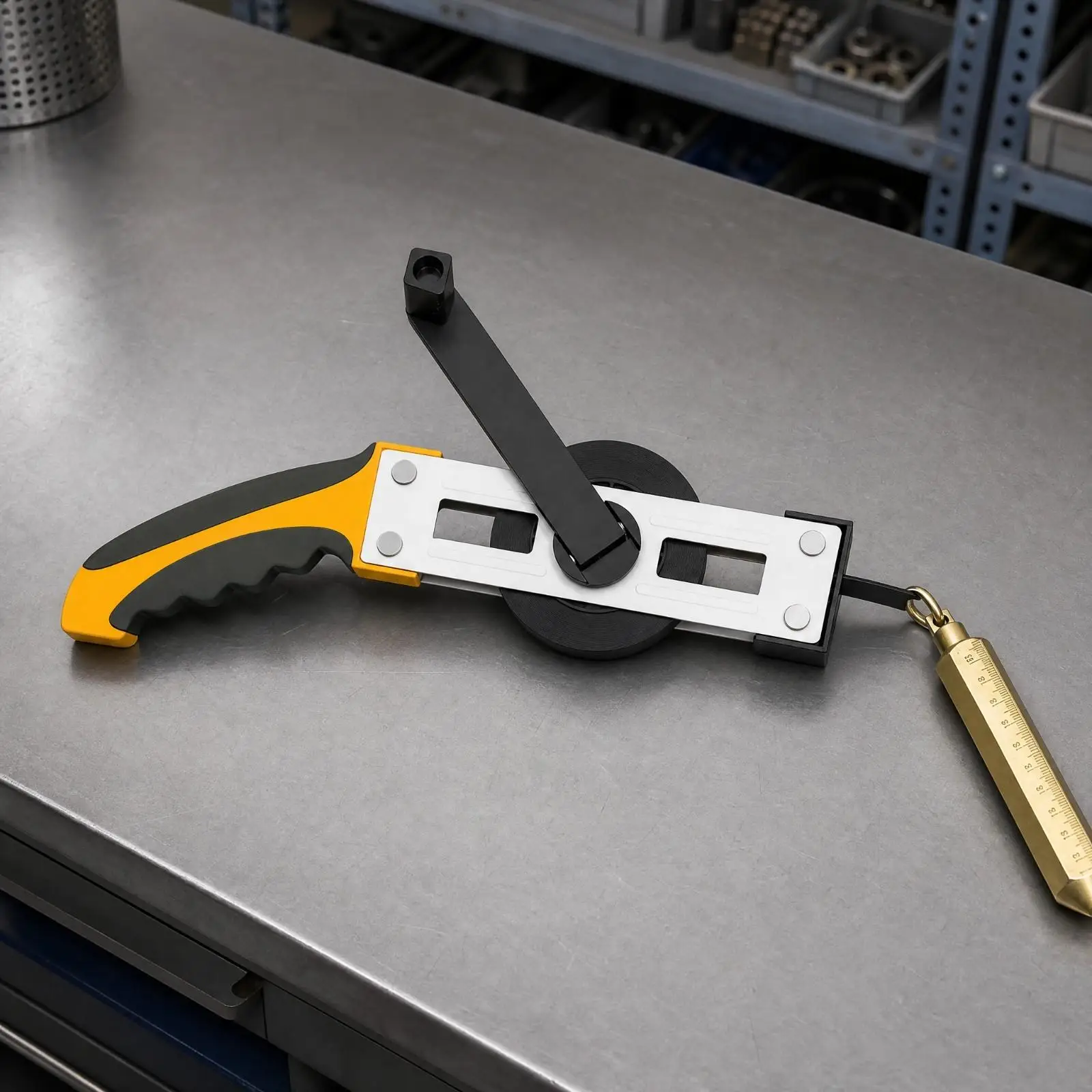 Durable Oil Well Depth Gauge Ruler Carbon Steel Measuring Tape with Rubber Handle for Oil Field Liquid Level Measurement and