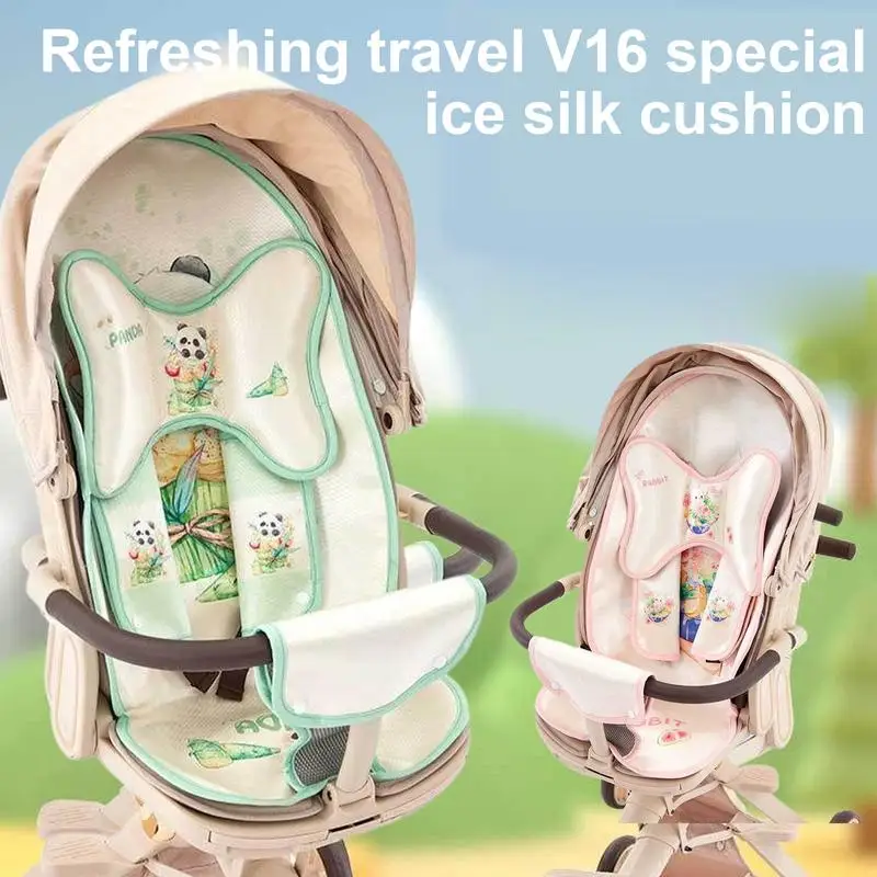 

Охлаждающий коврик для детской коляски, дышащая милая подушка из ледяного шелка с героями мультфильмов, детская подушка для сиденья, аксессуары для детской коляски для кресла-переноски