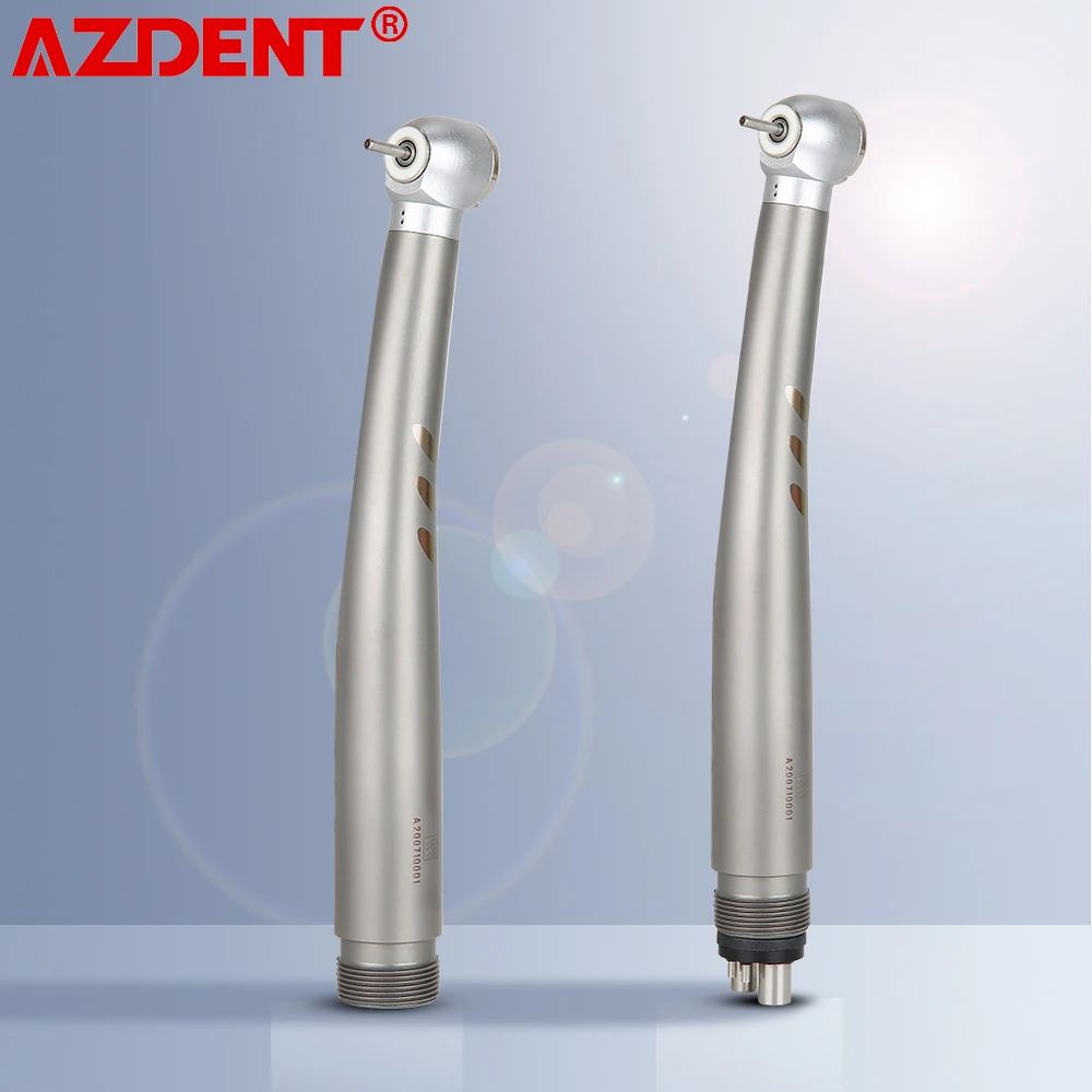 

AZDENT Dental Shadowless Ring LED High Speed Handpiece Single Spray 4/2Holes E-generator Ceramic Push Button Dentistry Equipment