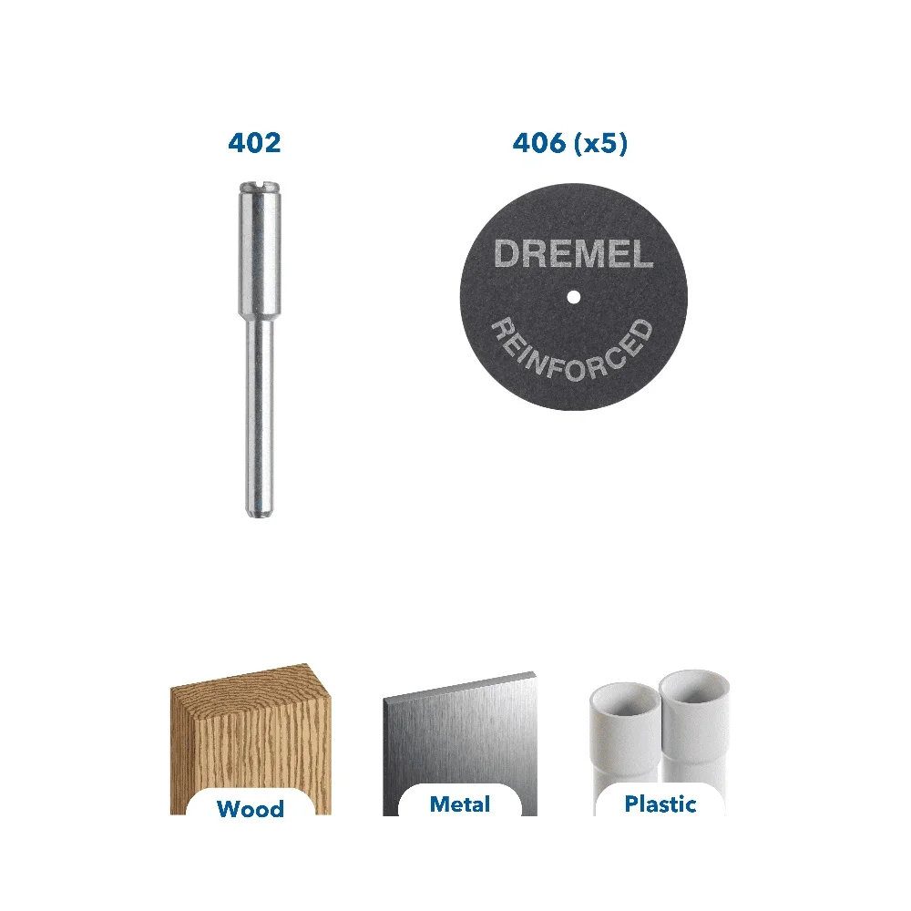 절단 회전 공구 액세서리 스타터 키트 6개 고정밀 유리섬유 강화 절단 휠 금속 목재 플라스틱에 이상적