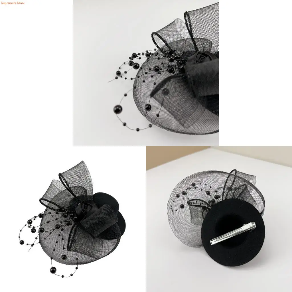 Q5WE Yarn Top Hat Hair Clip Girls Halloween Hair Hairpins Lovely Hair Clip