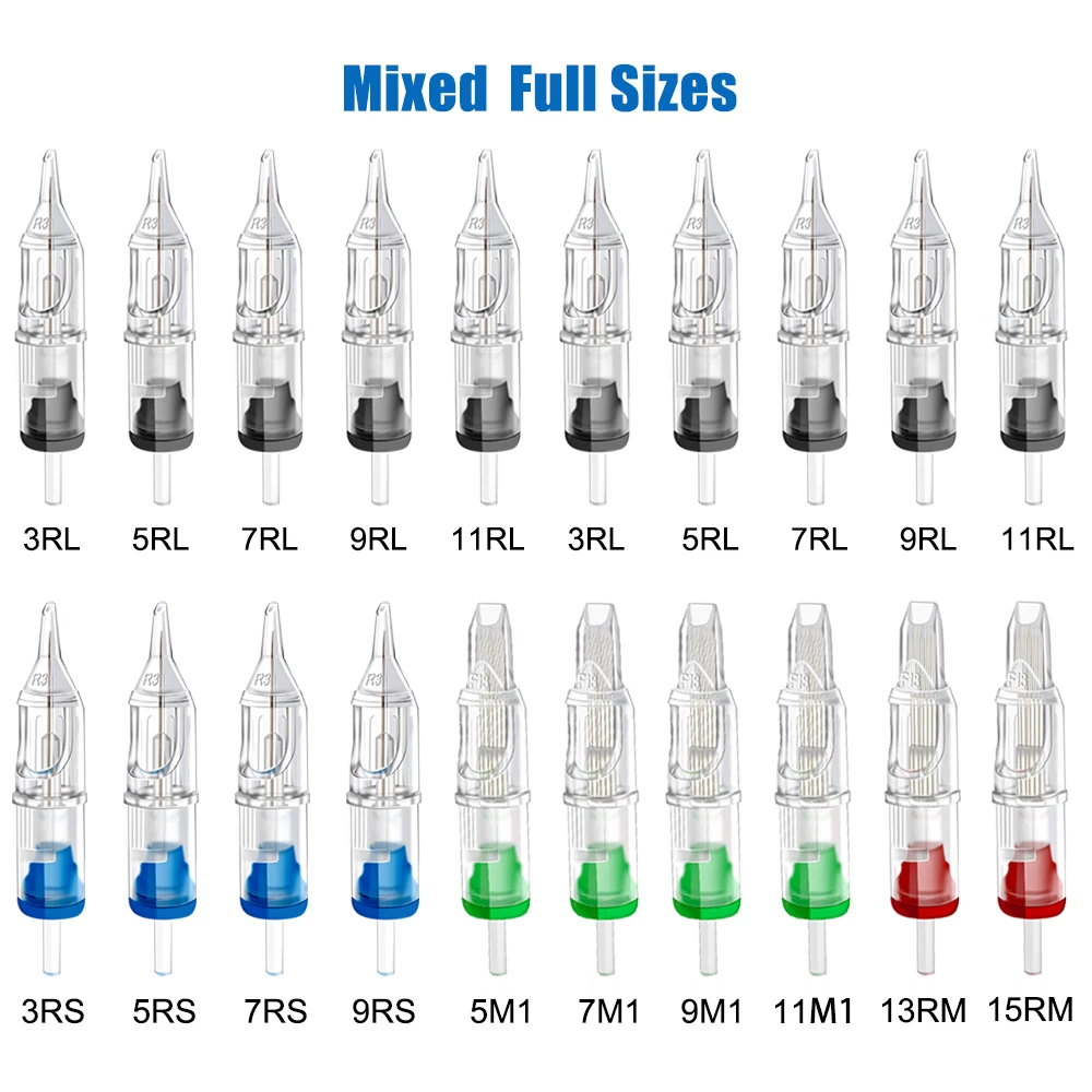 

20/40/80/100 шт., Одноразовые стерилизованные иглы для татуировок, RL/RS/RM/M1