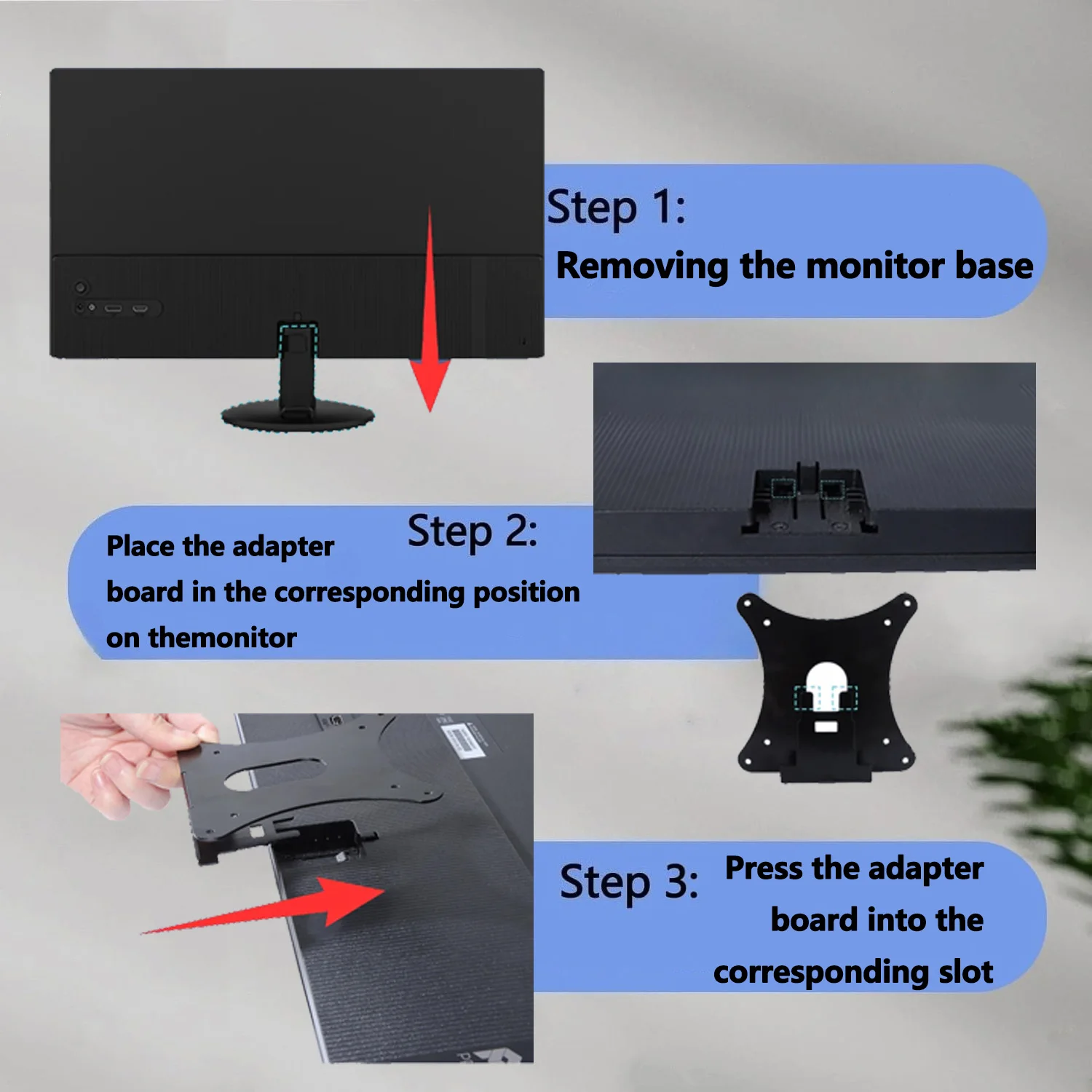 Brand New Wall Mount Bracket for MSI MP242L MP243L MP252L VESA Adapter 75x75 & 100x100 for Monitors Arms
