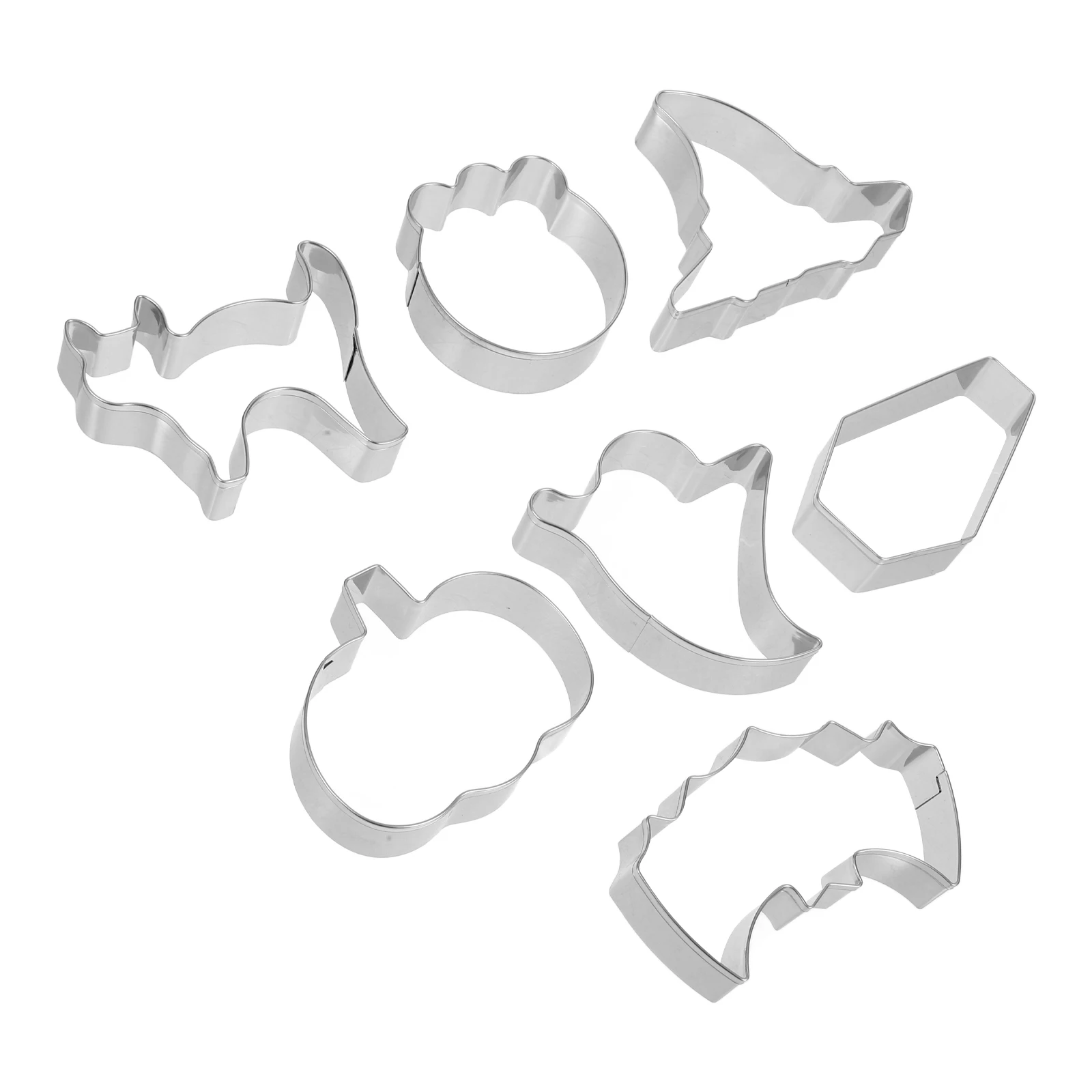 

7 Pcs Cookie Cutters Stainless Steel Biscuit Mold Halloween Lightweight Mini Party Picnic DIY Projects Easy Clean