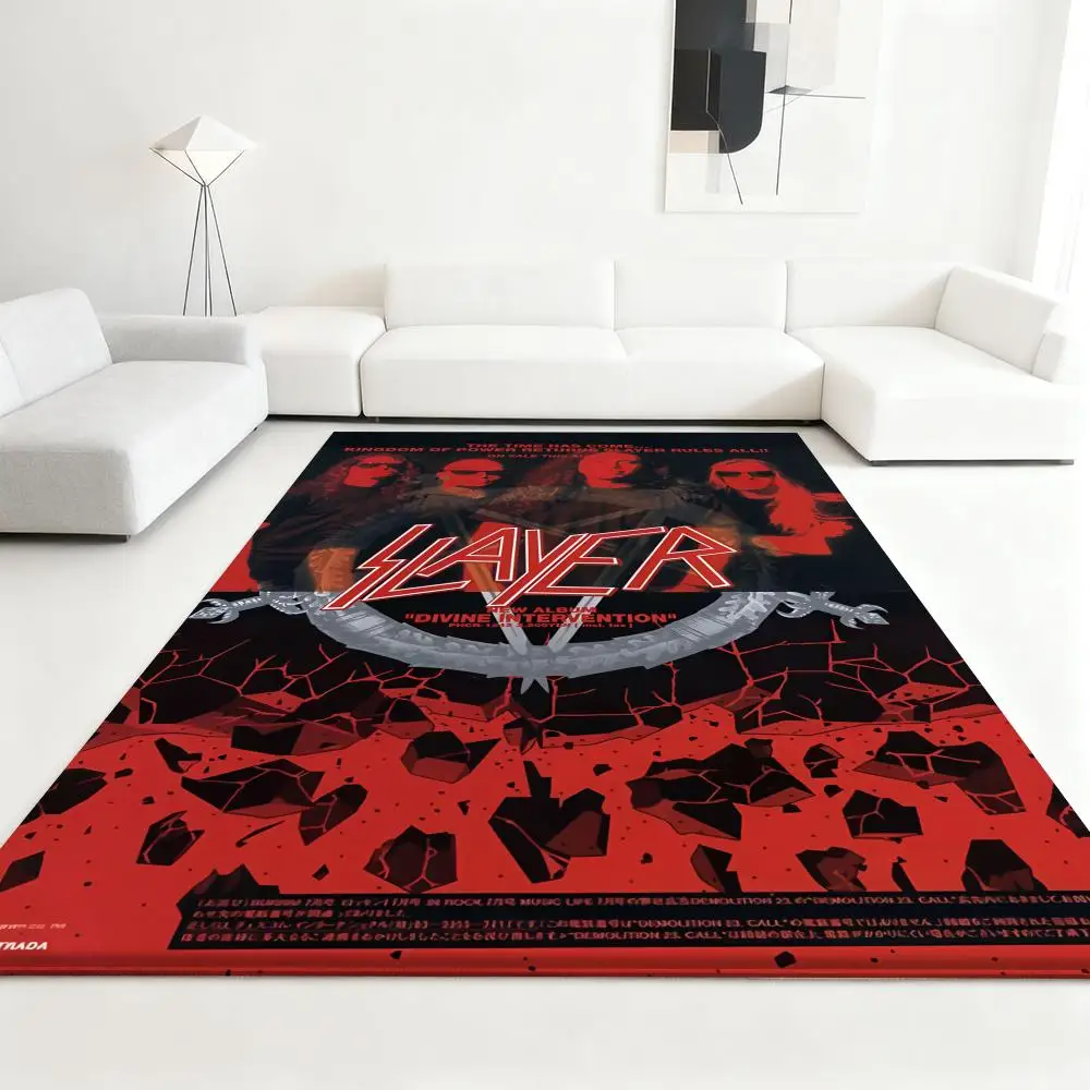 

S-Slayers Heavy Rock Band Floor Mat Soft Thickened Absorbent Non-Slip Bedroom Living Room Door Mat Home Decor Flannel Rugs
