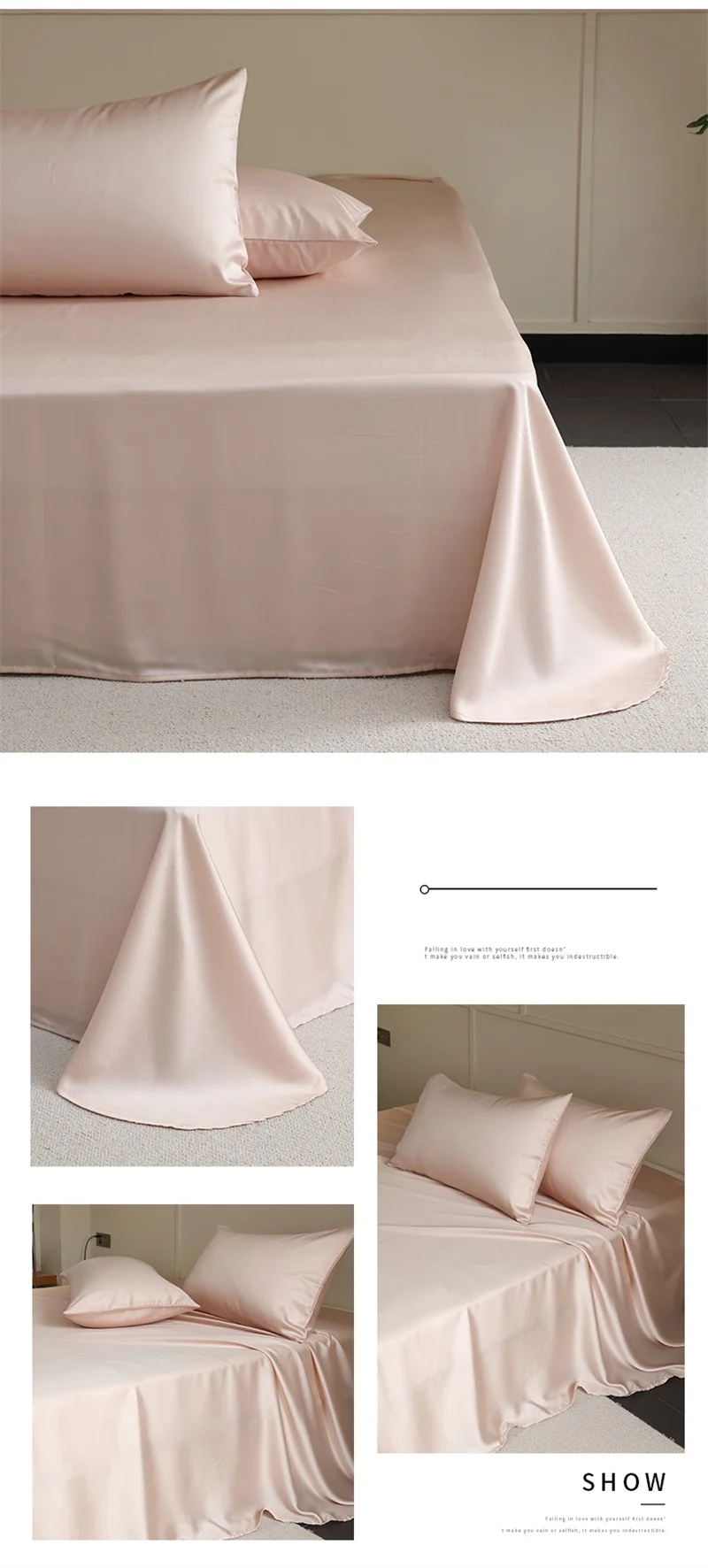 Natural Mulberry Silk Flat Sheet 1PC Solid Color Bed Sheet High End Smooth Bed Linen Single Double Queen King Size Bedding Soft