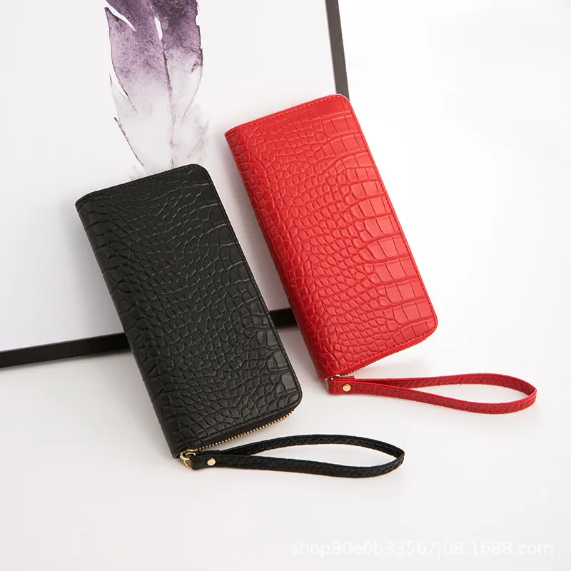 

Ladies coin purse 2024 handbag foreign trade mobile phone bag lady wallet crocodile pattern clutch bag