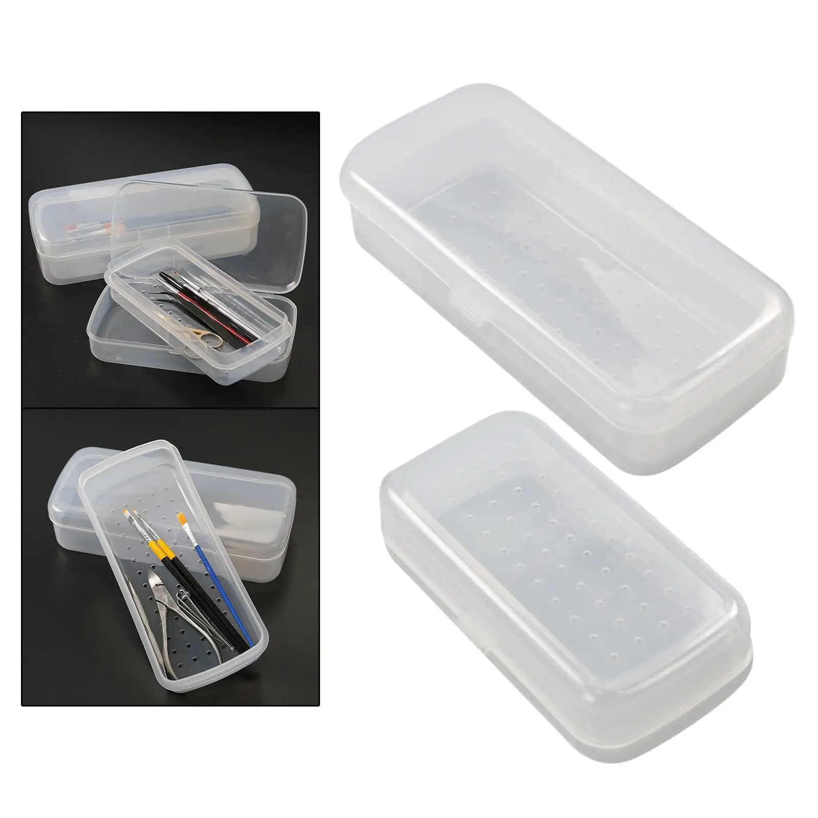 Transparent Plastic Sterilizing Tray for Nail,Tweezers Nail Art Tool No Odor