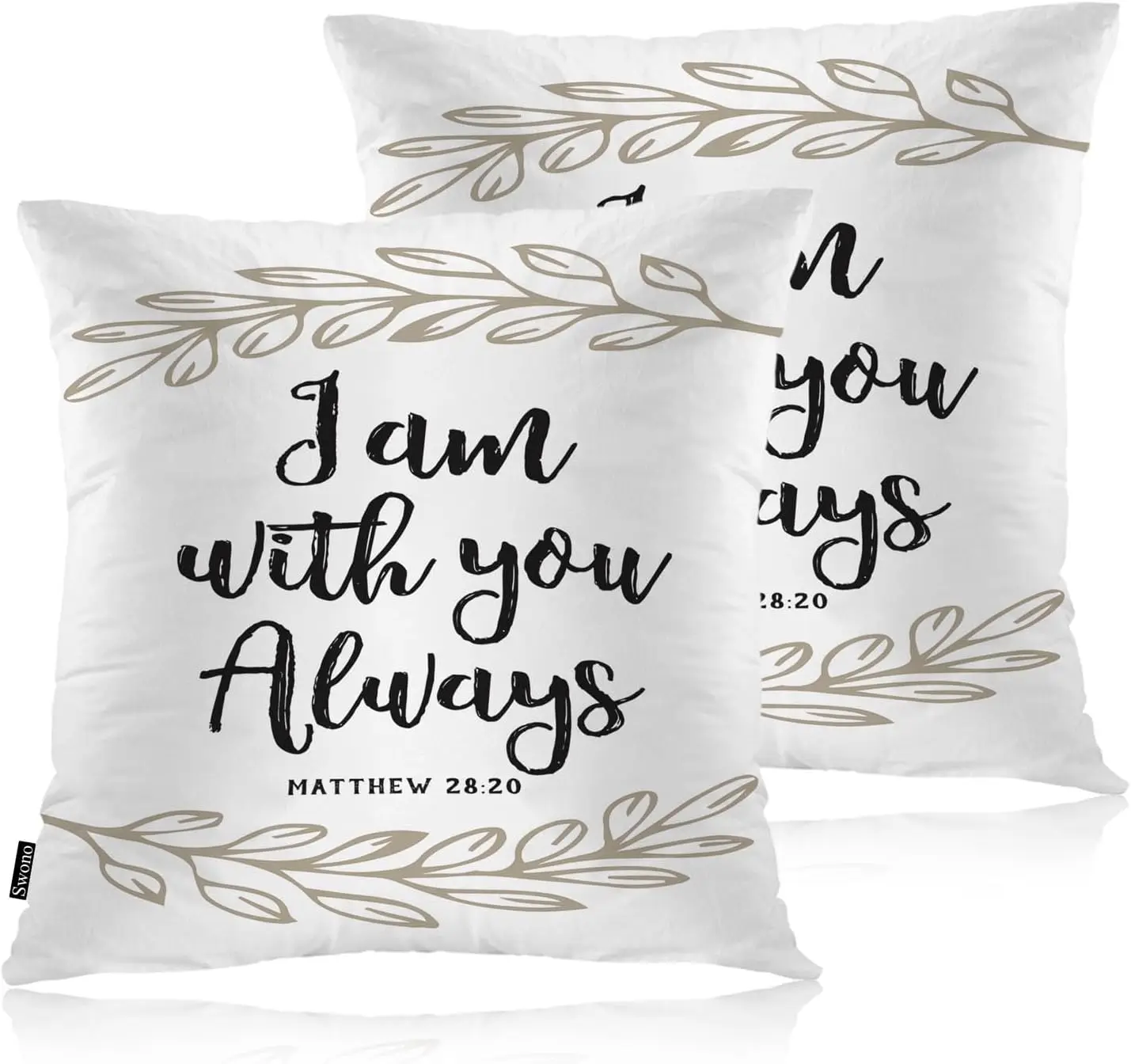 

Bible Quote Pillow Covers, Lettering I Am With You Always Decorative Pillow Case Home Sofa Cushion Set Bible Prb Pillow Cushion