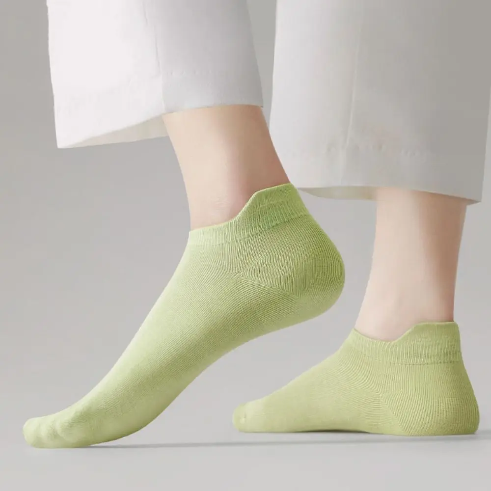 

10Pairs Simple Candy Color Invisible Boat Socks Harajuku Korean Style Mesh Short Socks Breathable Casual Ear Lifting Socks Women