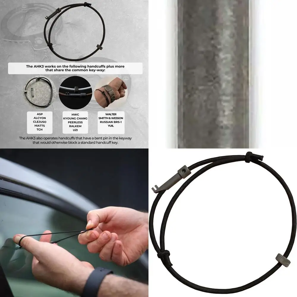 

Bracelet Car Window Breaker Wrist Strap Escape Tool Tungsten Carbide Bead and Handcuff Key (AHK3) Car Emergency Self Rescue Tool
