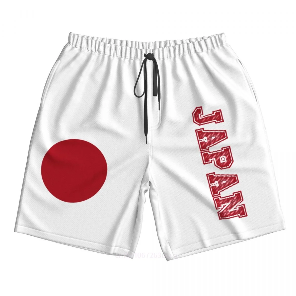 2023 Summer Polyester JAPAN Country Flag 3D Printed Men's Board Shorts Beach Pocket Running Summer Pants