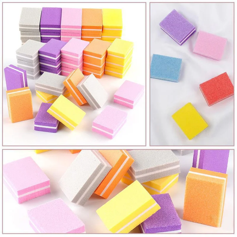 50Pcs Mini Buffing Sanding Files Block Pedicure Manicure Care Nail Art Buffer Polish Manicure Pedicure Nail File Tools