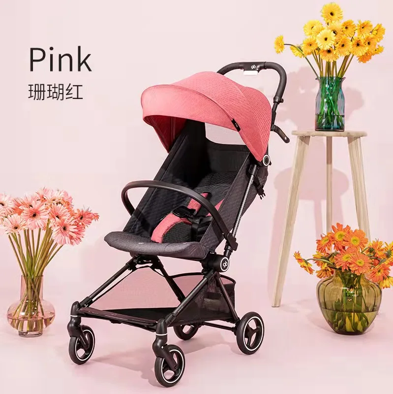 Good boy flying feather light baby stroller one-handed folding boarding carbon fiber baby stroller half lying