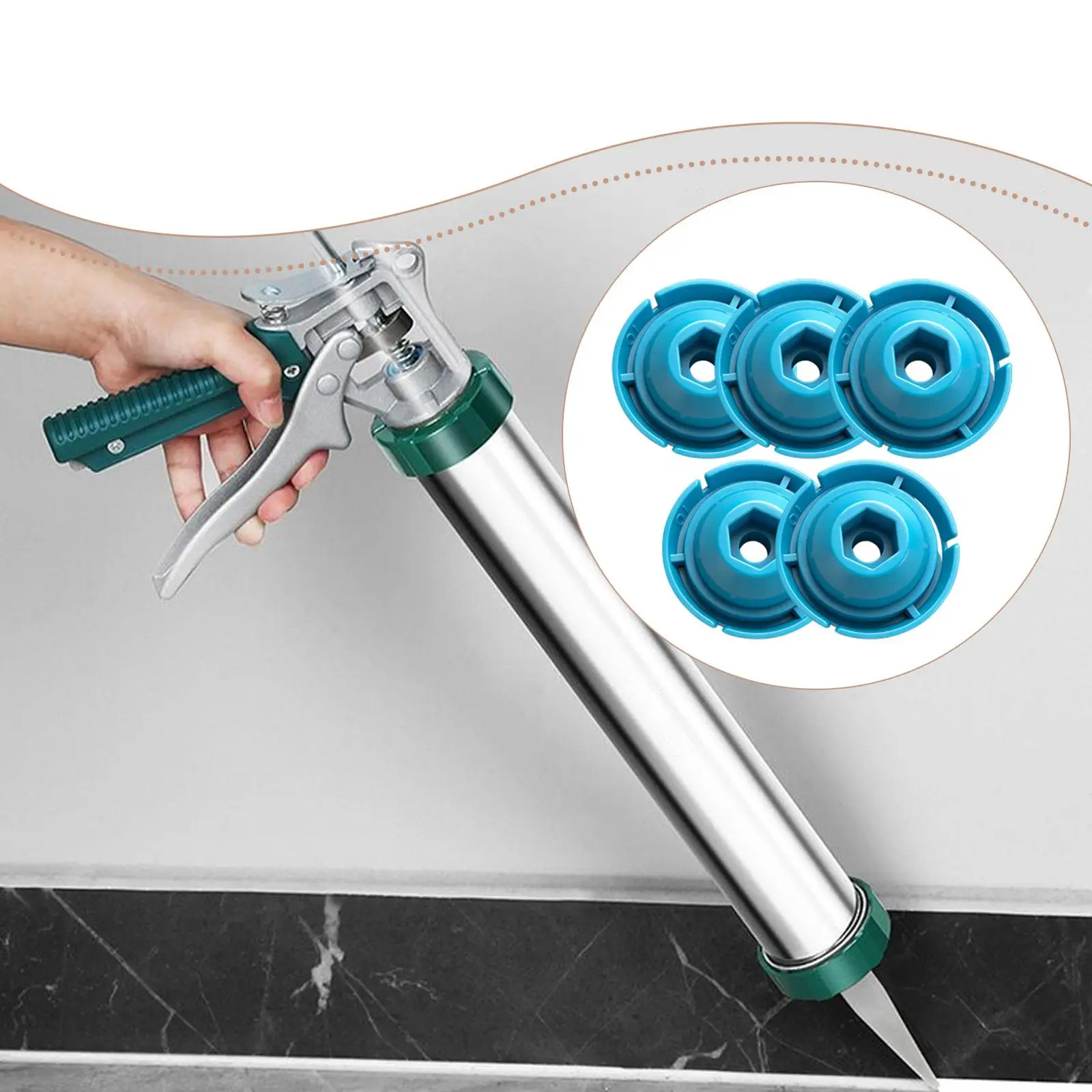 Portable Caulking Machine Pushing Plate 5 Piece Set for Quick Install Rubber Caulking Tool Parts
