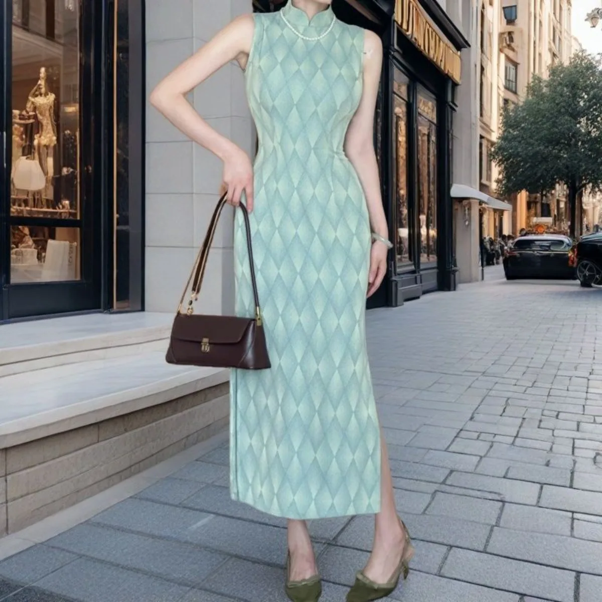 

Платье Ципао без рукавов, новое китайское платье Cheongsam, летние повседневные модные платья с тонкой талией в стиле ретро, женское вдохновение, Китай Curvi