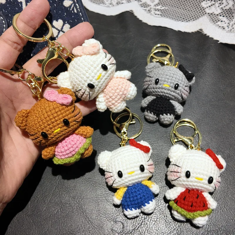 

Sanrio Hello Kitty Hand-woven Keychain Pendant Creative Birthday Gift Bag Pendant Color Random Hair, Can Be Noted.